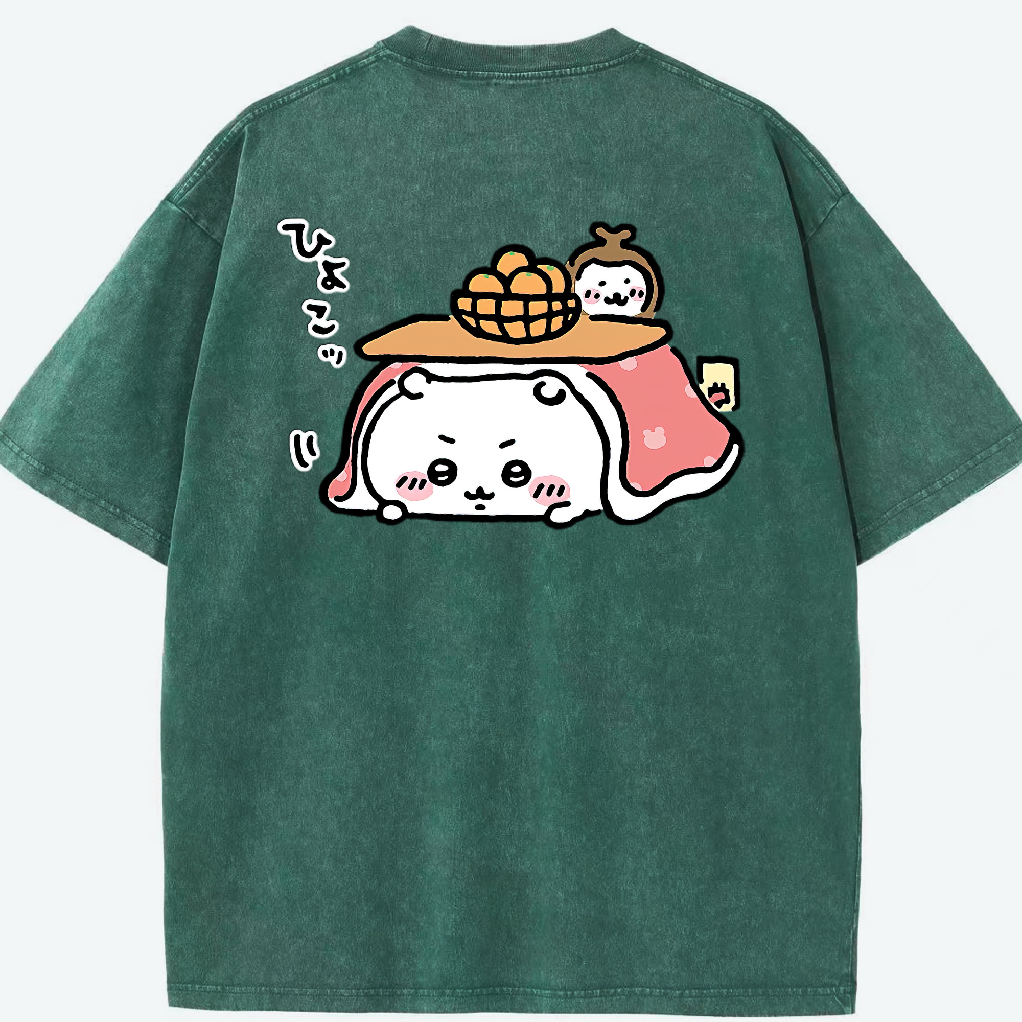 （画像用） ちいかわ ちいかわ Chii-kawa chiikawa 綿100% ヴィンテージ風 半袖Tシャツ（背面プリント）